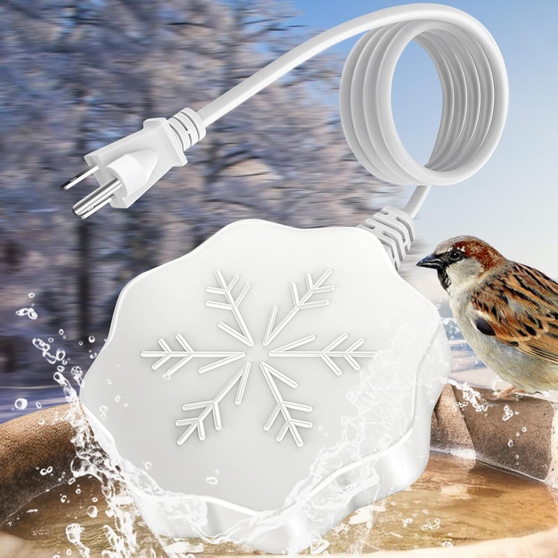 Ryscam 80W Bird Bath Heater for Outdoors in Winter, Thermostatic Controlled Auto Shut Off Birdbaths Deicer, Winter Water Heated De-icer for Livestock and Poultry in Farm and Yard (1PCS) - Image 1